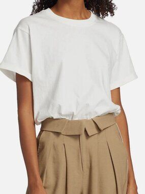 Nonchalant Label Women White Crewneck Short Sleeve Bette Bodysuit Size S